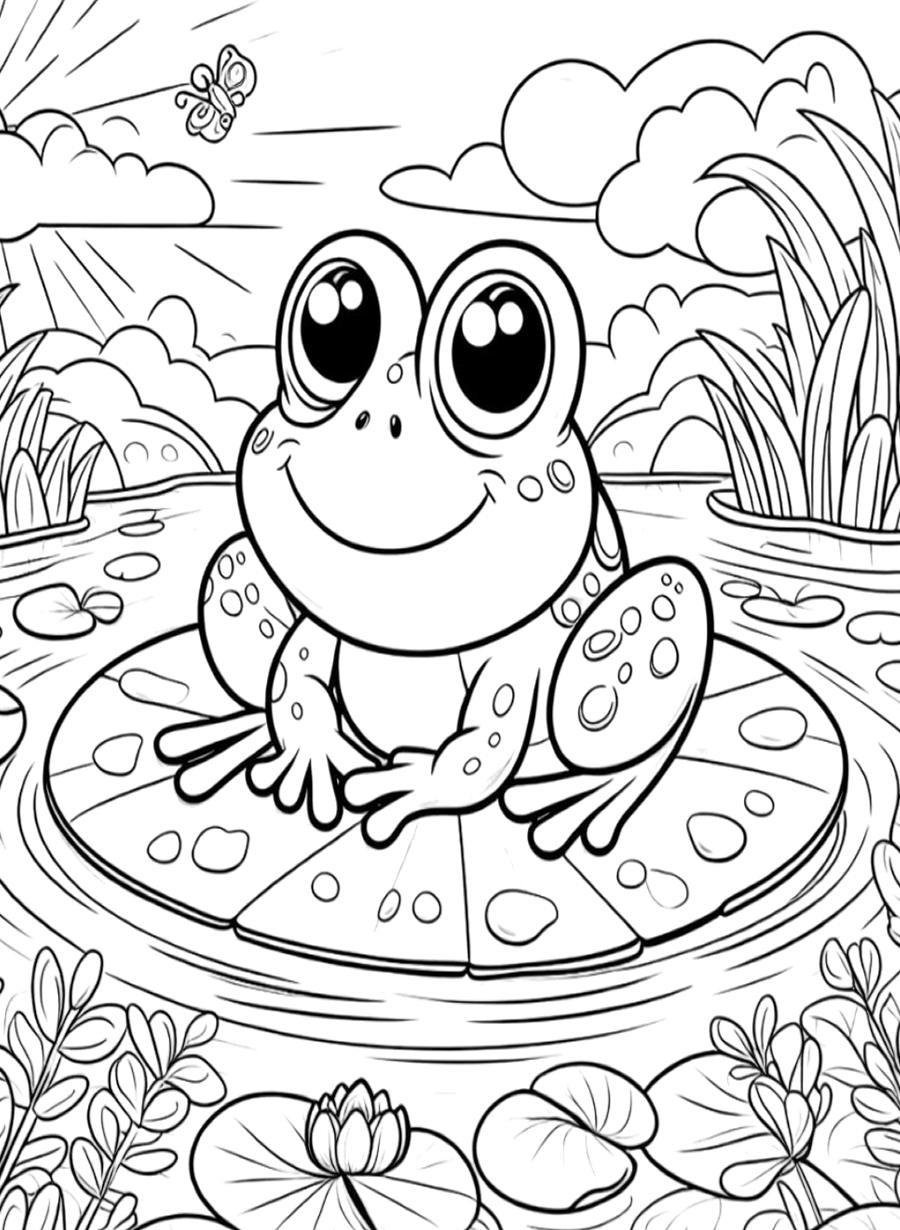 Frog Coloring Page - Phasity