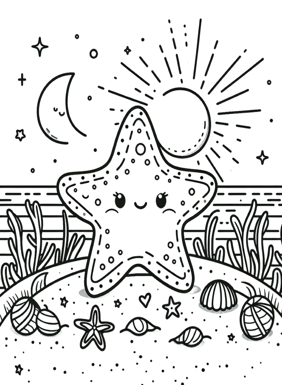 Starfish Coloring Page - Phasity